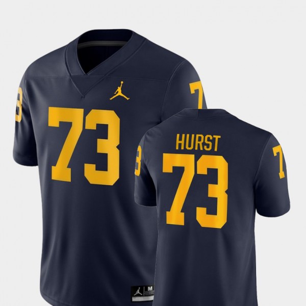 Michigan Wolverines #73 Men Maurice Hurst Jersey Navy College Football Game Embroidery